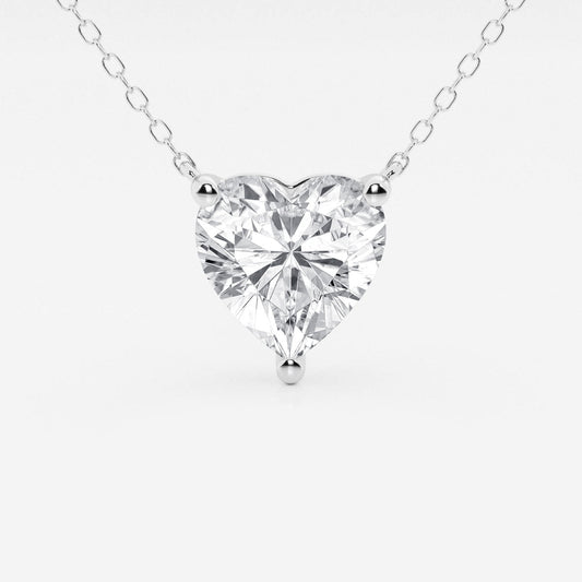 2.00 CTW Heart Shape Lab Grown Diamond Solitaire Pendant Necklace F/G VS1 14K